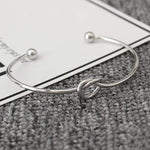 El Regalo Stainless Steel Forever Love Knot Infinity Cuff Bracelets for Girl & Women- Waterproof Infinity Knot Adjustable Bracelet (Silver)