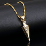 El Regalo Men's Stainless Steel Arrowhead Necklace for Boys/Men- Gift for Him (Gold Tone)
