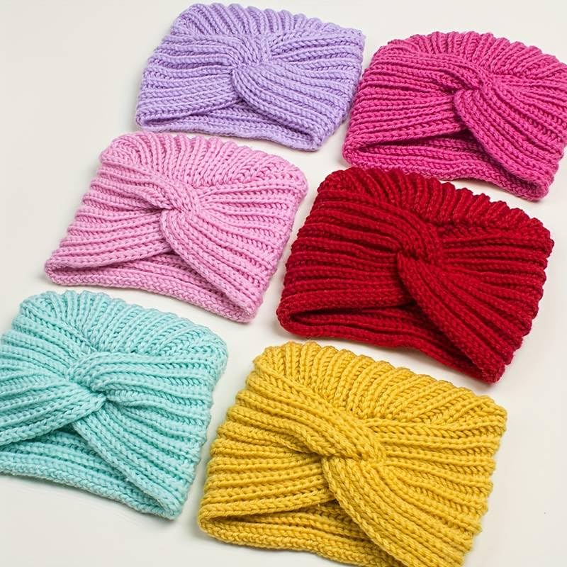 El Regalo 1 PC Baby Winter Unisex Knitted Turban Cap- Knit Warm Winter Caps for Babies/Toddlers/Infants - Girls & Boys (Pink)