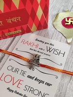El Regalo 925 Sterling Silver OM/Trident Rakhis for Brother/Nephew/Niece - Real Silver OM Rakhi for Babies/Kids/Men (Trident Shank Silver Rakhi)