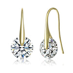 El Regalo Minimalist Gold Plated Cubic Zirconia Drop Earrings for Women & Girls | Modern & Luxurious Crystal Dangle Hook Earrings | Classy Fashion Jewellery Gift