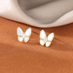 El Regalo Cute Butterfly Stud Earrings for Girls & Women - Delicate Crystal Butterfly Earrings