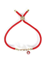 El Regalo Name Initials Evil Eye Bracelet Rakhi for Brother- Name Letter CZ Rakhi with Roli Chawal, Message Card in Rakshabandhan Box for Bhai (Red- P)