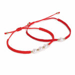 El Regalo 2PCs Pearls Rakhi Combo Set for Bhaiya-Bhabhi/Bhai- Bhatija/Bhatiji- Rakhi Gift Combo with 2 Pearls Rakhi, Roli-Chawal Shagun Pack, Message Card in Gift Box (Red)