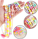 El Regalo Kids Girls Jewelry Sets - Kids Beads Necklace & Bracelets Jewelry for Girls (Option-1) White