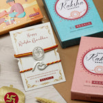 El Regalo 2PCs OM/Veera/Bhai Moli Thread Rakhi Set for Brother/Bhai/Bhaiya- Auspicious OM/Aum Mauli Rakhi with Roli Chawal, Rakhi Message Card in Rakhi Gift Box (2 OM Rakhis)