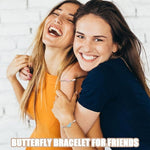 El Regalo 2PCs Butterfly Friendship Bracelets Set for Girls - Adjustable Handmade BFF Strand Bracelets for Best Friends - Symbolic Matching Jewelry for Birthday, Christmas, Graduation, Anniversary (White)