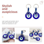 El Regalo 2 Pcs Turkish Evil Eye Keychain Blue Eyes Charms Key Ring Good Luck Keychain Metal Eye Beads Pendants for Women Men