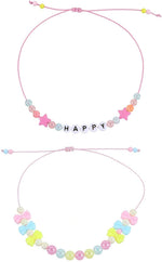 El Regalo 2 PCs Cute Handmade Princess Necklaces for Girls/Kids/Toddlers | Adjustable Beaded Princess 2 Necklaces Set for Girls/Kids