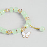 El Regalo 3PCs Butterfly Crystal Beads Tassel Bracelet Combo With Cute Enamel Butterfly Charms for Girls/Teens/Women (Option-2)