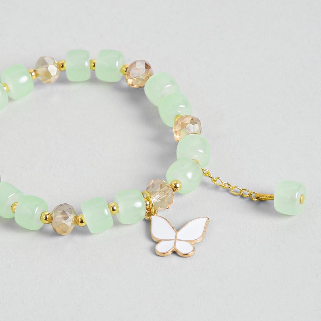 El Regalo 3PCs Butterfly Crystal Beads Tassel Bracelet Combo With Cute Enamel Butterfly Charms for Girls/Teens/Women (Option-2)