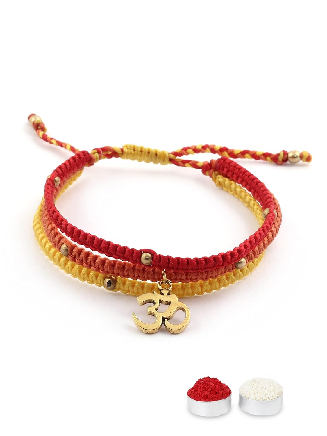 El Regalo OM Bracelet for Boys/Men- Hand Woven Macrame Adjustable OM Bracelet for Him (Style 1)