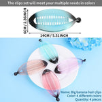 El Regalo 4 Pcs Fishtail Banana Hair Clips, Big Gradient colours French Banana Clip Hair Combs for Women Girls, Retro Plastic Fishtail Clip Comb Grips Clamp Hair Accessories