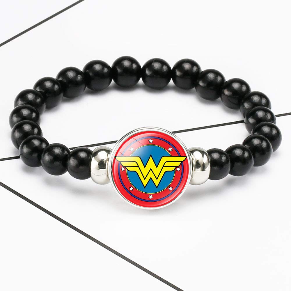 El Regalo 2 PCs Super Hero Bracelets with Replacement Button Pendants- Kids Unisex Bracelets (Option-2)