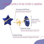 El Regalo Natural Stones Star Stud Earrings- Handcfated Wire Wrapped Celestial Star Earrings for Girls & Women (Blue Lapis Lazuli)