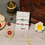 El Regalo Fancy 2PCs Evil Eye Rakhi Set for Brother with Roli Chawal & Rakhi Message Card - Lucky Protection Rakhi to Avoid Negative Energies for Brother/Sister-in-Law/Niece or Nephew (Option-3)