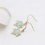 El Regalo 1 Pair Enamel Fall Maple Leaves Hypoallergenic Drop Earrings for Girls/Teens/Women (Silky Green Maple Leaves)