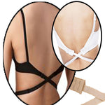 El Regalo Women's Adjustable Converter 2 Hook Bra Extender Strap for Backless or Low Back Dresses (Black)