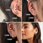 El Regalo 3 Pairs of Unisex Non-Piercing, Clip On Earrings for Girls/Boys/Men/Wome- Surgical Stainless Steel Hypoallergenic Huggie Fake Earrings (Silver)