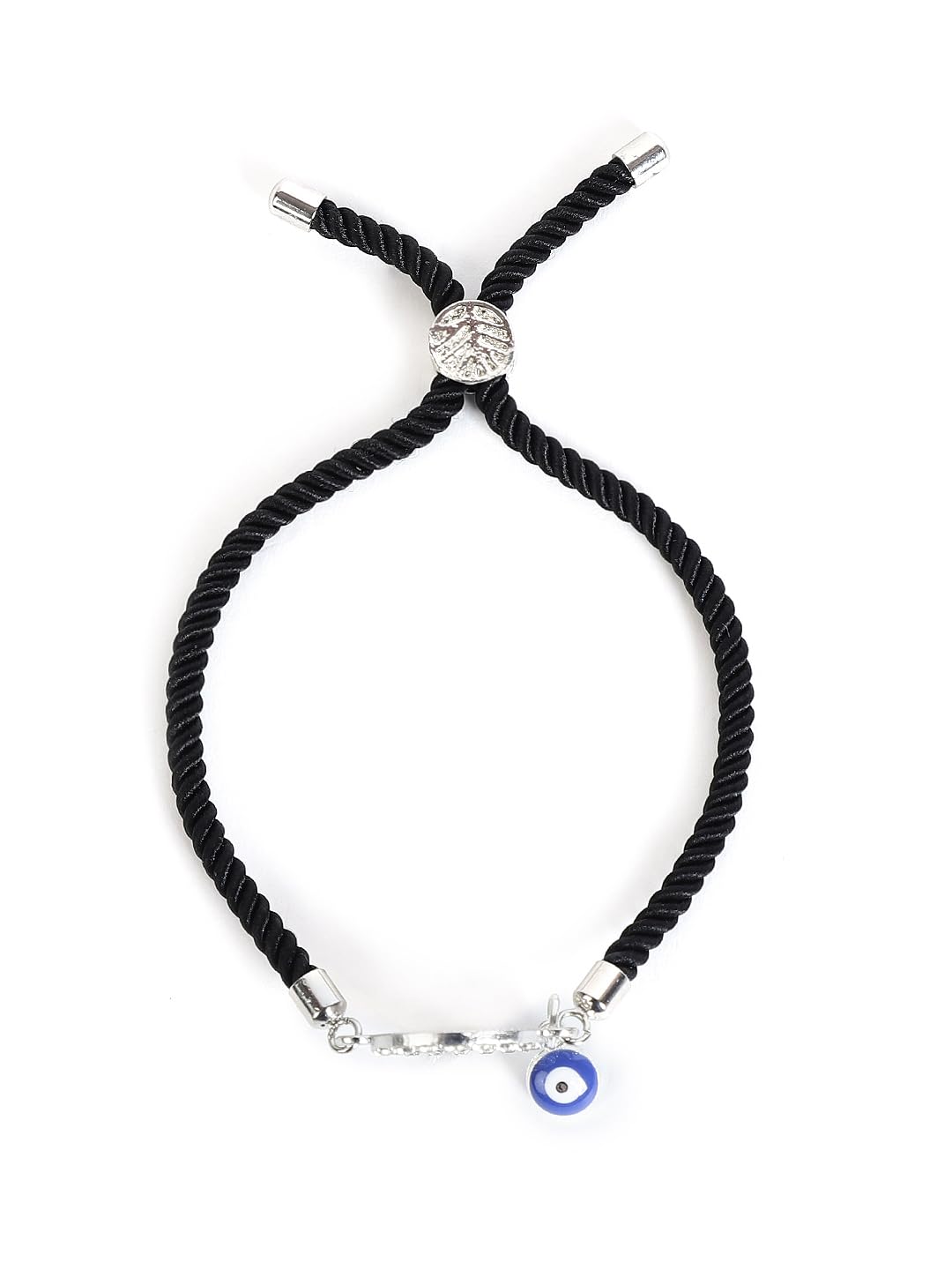 El Regalo Name Initials Evil Eye Bracelet Rakhi for Brother- Name Letter CZ Rakhi with Roli Chawal, Message Card in Rakshabandhan Box for Bhai (Black-N)