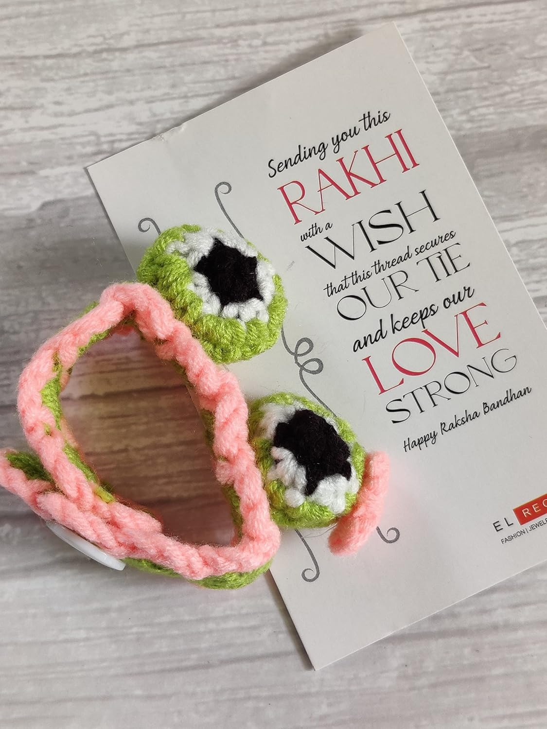 El Regalo 1PC Cute Hand Knitted Unisex Bracelets for Kids/Teens- Unique Adjustable, Soft, Knitted Crochet Bracelets for Babies/Toddlers/Kids/Teens (Googly Eyes Band)