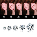 El Regalo 5 Pairs Unisex Stud Earrings Set, Hypoallergenic Cubic Zirconia 316L Earrings Stainless Steel CZ Earrings 3-8mm for Girls/Boys/Men & Women