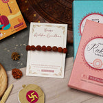 El Regalo Auspicious Natural Rudraksha Rakhi for Brother- Lord Shiva Rudraksha Beads Rakhi with Roli Chawal, Rakhi Message Card in Rakhi Gift Box