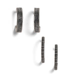 El Regalo 2 Pairs Tribal Oxidized Half Hoop Earrings, Huggie Earrings- Hammered Bohemian Oxidized German Silver Baali Earrings (Option-4)