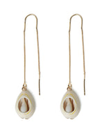El Regalo Bohamian Cowrie Shell Earrings- Electroplated Retro Shell Charms Earrings for Girls & Women (Cowrie Shell Threader Earrings)