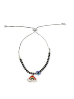 El Regalo Cute & Fancy Baby Evil Eye Nazaria Bracelet Rakhi with Roli Chawal, Rakhi Message Card in Rakhi Gift Box - Kids Evil Eye Adjustable Chain Rakhi (Rainbow Evil Eye Nazaria Rakhi)