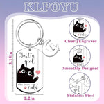 El Regalo Cute Black Cat Keychain - Just A Girl Who Loves Cats Gifts for Cat Lovers, Women, Teens, Girls - Cute Cat Accessories, Stocking Stuffers, Kawaii Keychain for Cat Owners