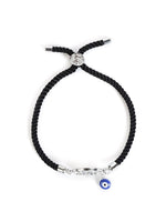 El Regalo Name Initials Evil Eye Bracelet Rakhi for Brother- Name Letter CZ Rakhi with Roli Chawal, Message Card in Rakshabandhan Box for Bhai (Black-G)