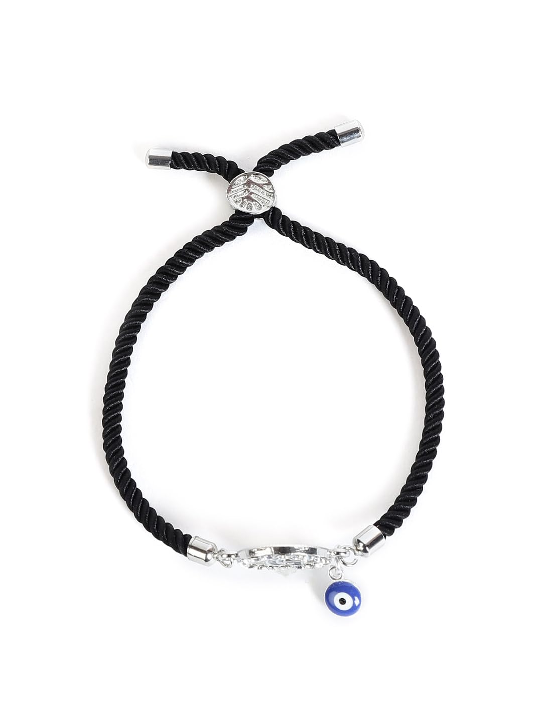 El Regalo Name Initials Evil Eye Bracelet Rakhi for Brother- Name Letter CZ Rakhi with Roli Chawal, Message Card in Rakshabandhan Box for Bhai (Black-G)