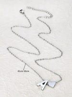 El Regalo Heart A Initial Letter Pendant Necklace- Stainless Steel A Heart Necklace for Girls & Women (Silver)