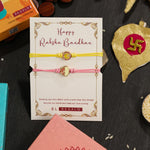 El Regalo 2PCs Cute Kids Bracelet Rakhi Combo Sets- Fancy Kids Rakhi for Brother/Sister with Roli Chwal, Rakhi Message Card in Rakhi Box for Babies/Toddlers/Kids (Rainbow & Smiley Rakhi)