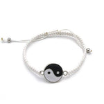 El Regalo 2 PCs Unisex Yin Yang Macrame Bracelet Set - Yin Yang Thread Adjustable Bracelet for Couple/Best Friends