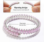 El Regalo Marquise Cut Crystals Tennis Bracelet for Women - Adjustable Bypass Wrap Bracelet, Cubic Zirconia Jewelry Gift (Pink)