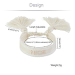 El Regalo 1 PC Knitted Motivational/Love/Friendship Unisex Adjustable Bracelet for Girls/Boys/Men & Women (Feel Good- Badami Cream)