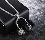 El Regalo DJ Headset Music Earphone Headphone Pendant Necklace with Stainless Steel Chain for Men/Women/Girls/Boys and All Music Lovers