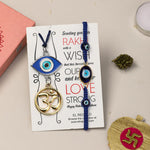 El Regalo 2 PCs OM Evil Eye Couple Rakhi Set for Bhaiya and Bhabhi- Bhaiya Bhabhi Luma Rakhi Set- Brother/Bhabhi Rakhi Combo