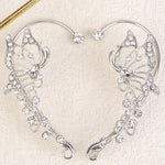 El Regalo 2PCS Butterfly Earrings Ear Cuffs Climber Wrap Around Earrings for Women/Girls- Fancy No Piercing Ear Clip Fairy Ear Jewelry (Silver)