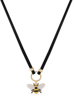 El Regalo 1PC Cute & Fancy Black Faux Choker Collar Necklace with Charms for Girls & Women (Honey Bee Charm Choker)