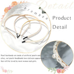 El Regalo 2 PCs Pearl Beads Decoration Plastic Hair Band for Kids, Girls and Women (Pattern 1)