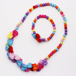 El Regalo 2 PCs Kids Girls Colorful Jewelry Sets - Kids Candy Color Beads Necklace & Bracelets Jewelry Sets for Girls