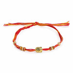 El Regalo 2PCs Red & Yellow Moli Thread Rakhi Combo Set for Brother- Auspicious OM, Ganesha, Satiya, Lion etc. Mauli Rakhi with Roli Chawal Shagun, Message Card in Rakhi Gift Box (Option-3)