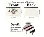 El Regalo 1PC 'I Love You Sister' OR Sisters Forever Friends Printed Makeup Pouch, Portable Travel Toiletry Bag, Multipurpose Zippered Organizer Bag (I Love You Sister)