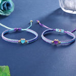 El Regalo 2PCs Minimalist & Elegant Heart Bracelet Rakhi Combo Set for Brother/Bhai/Bhaiya-Bhabhi with Roli-Chawal & Rakhi Gift Box - Handwoven, Beautifully Packaged (Purple & Blue)