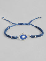 El Regalo 1PC Evil Eye CZ Bracelet Rakhi for Brother with Roli Chawal & Rakhi Message Card - Lucky Protection Rakhi to Avoid Negative Energies for Brother/Sister-in-Law/Niece or Nephew