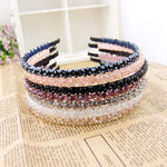 El Regalo 2PCs Rhinestone Hair Bands for Kids/Girls/Teens/Women | Tiara Bridal Headpieces | Crystal Headband Fine Glitter Crystal Hairband Rhinestone Headband (Blue & Jamuni)