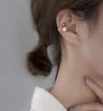 El Regalo Cute Pearl Ear Cuffs Wrap Earrings for Non Pierced Ears- Minimalist Non Piercing Cross Criss Cartilage Clip On Ear Cuffs For Women